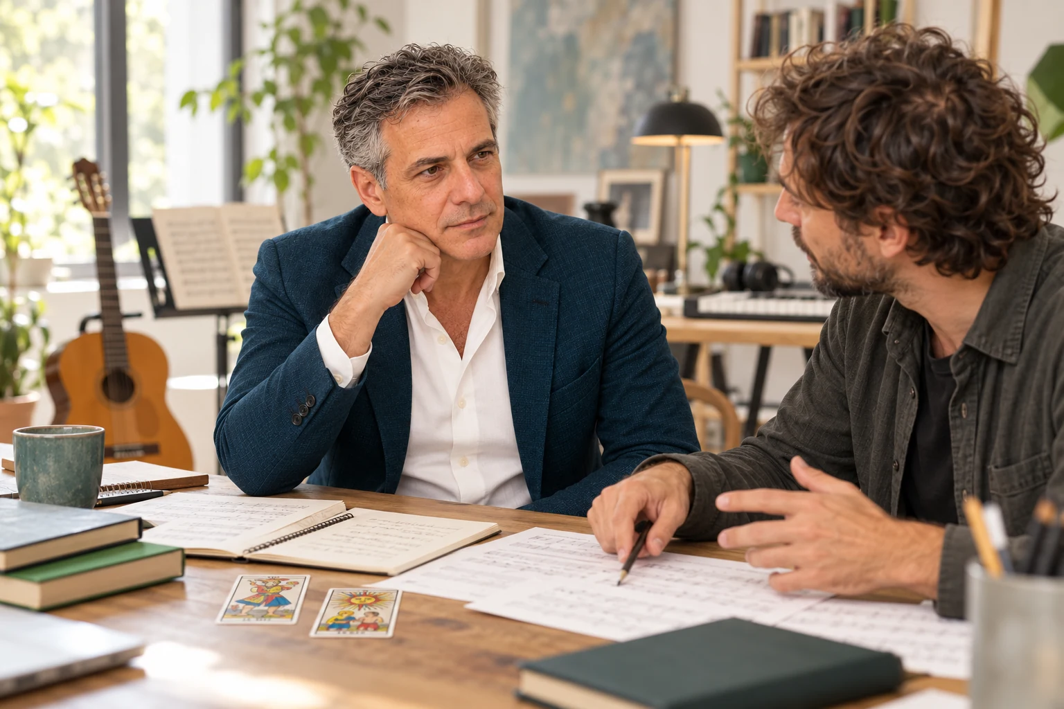 Un musicista condivide un progetto creativo con Leonardo